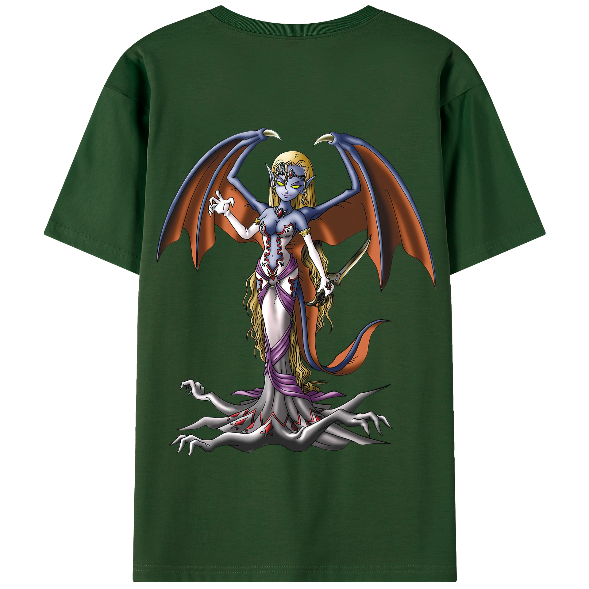（画像用） ドラゴンクエスト Doragon Kuesuto Dragon Quest 綿100％半袖Tシャツ（背面プリント）